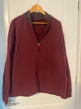 Boss Burgundy Men’s XXXL Pullover Grandpa Style 1/4 Zip Burgundy